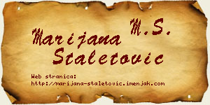 Marijana Staletović vizit kartica